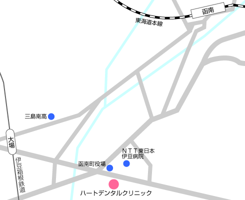 静岡県田方郡函南町・ハートデンタルクリニック・アクセスマップ
